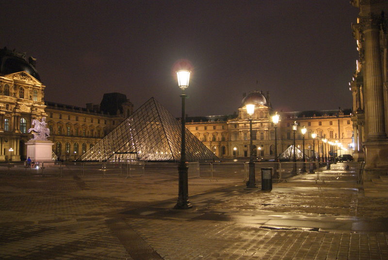 The Louvre at night in Paris