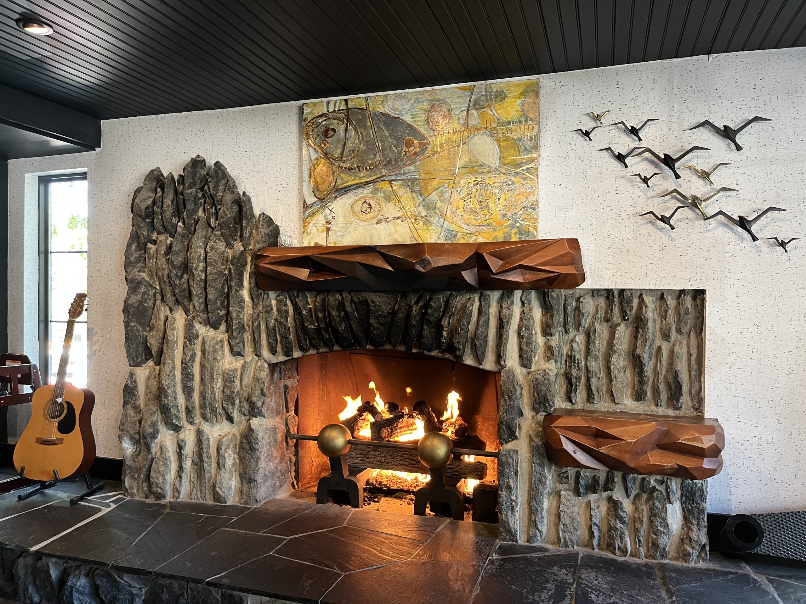 The Earl hotel fireplace, Charlevoix, Michigan